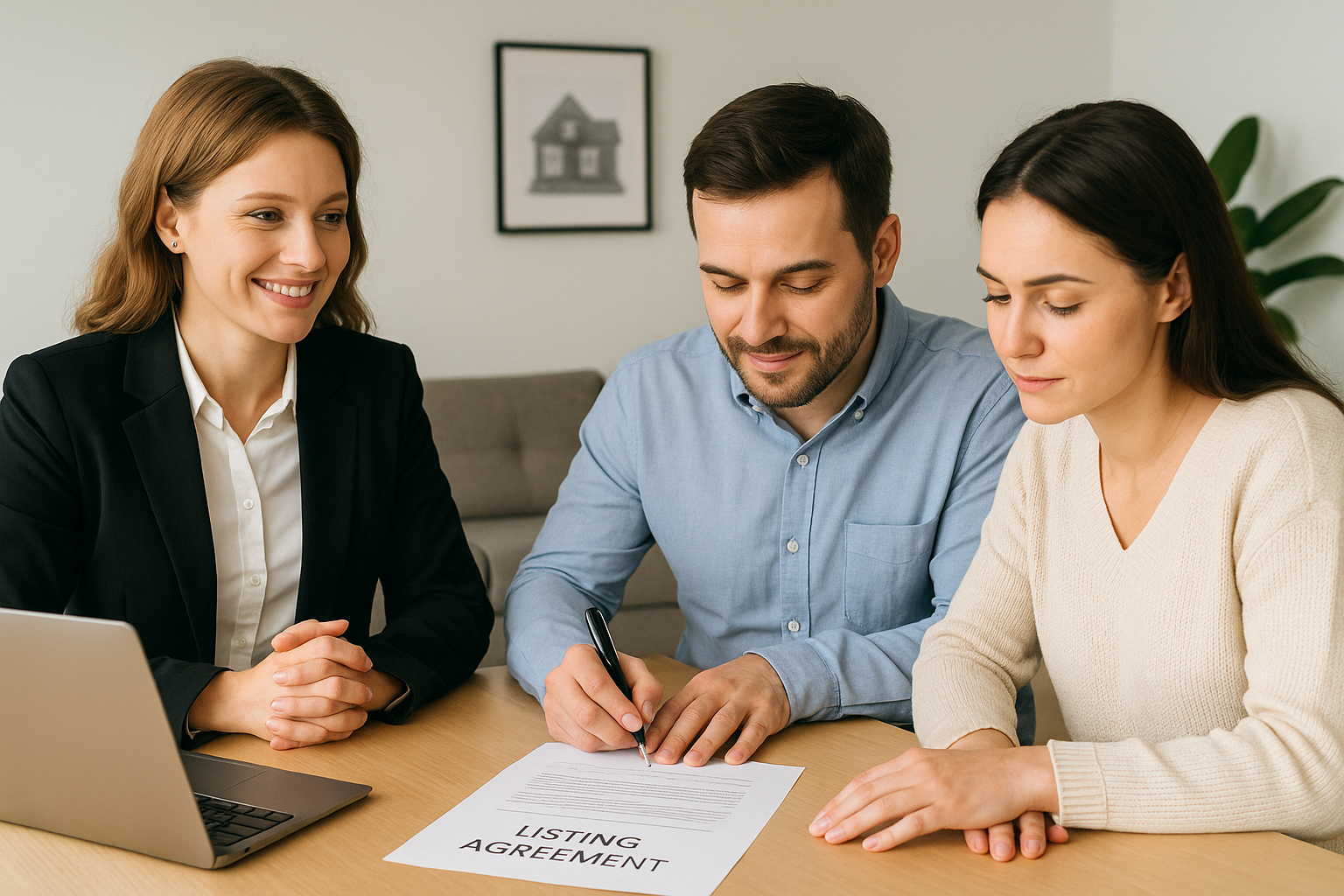 real estate agent signing listing agreement